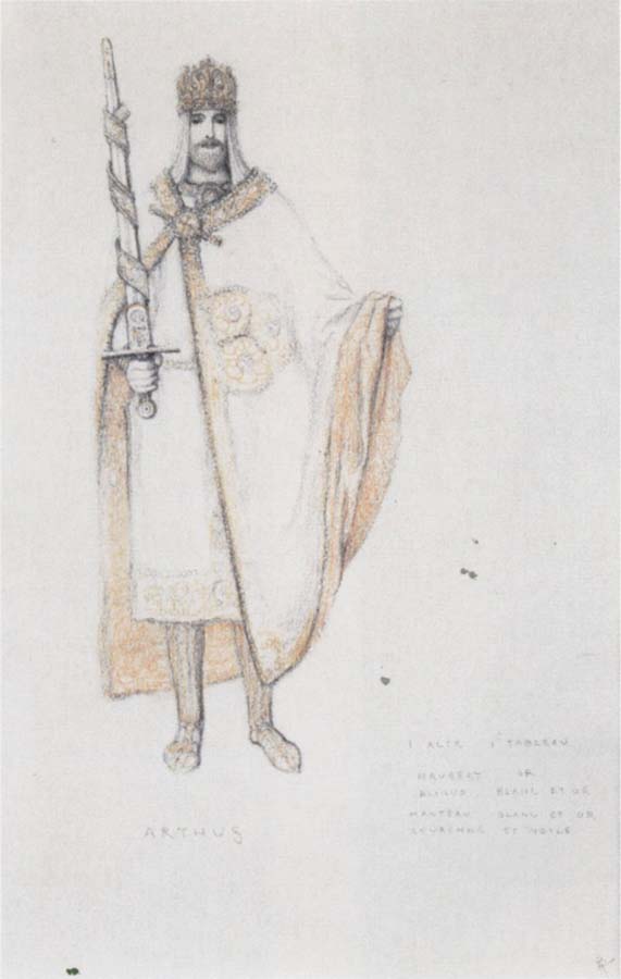 Costume Drawing for Le Roi Arthus Arthus